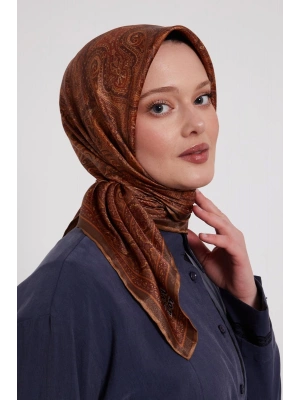 Levidor Kristal Eşarp Etnik Desen Kiremit