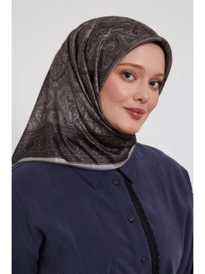 Levidor Kristal Eşarp Etnik Desen Gri