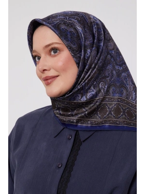 Levidor Kristal Eşarp Etnik Desen Lacivert
