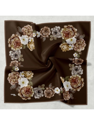 Bonjela Soft Eşarp D1 Çiçekli Acı Kahve