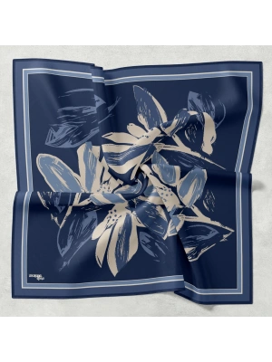 Bonjela Soft Eşarp Yonca Desen Lacivert