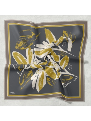 Bonjela Soft Eşarp Yonca Desen Gri