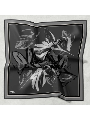 Bonjela Soft Eşarp Yonca Desen Antrasit