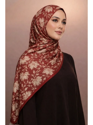 Mavi İpek Bordo Serisi Soft Pamuk Şal D1