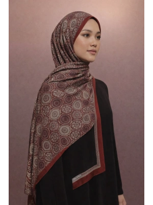 Mavi İpek Bordo Serisi Soft Pamuk Şal D8