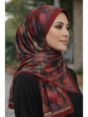 Mavi İpek Bordo Serisi Soft Pamuk Şal D9