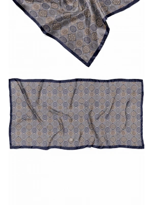 Mavi İpek Lacivert Serisi Soft Pamuk Şal D10