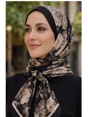 Mavi İpek Siyah Beyaz Serisi Soft Pamuk Şal D3