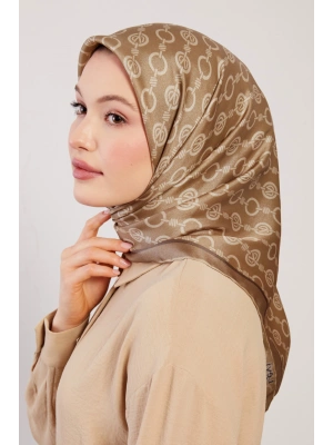 Levidor Kristal Eşarp Zincir Desen Yağ Yeşili