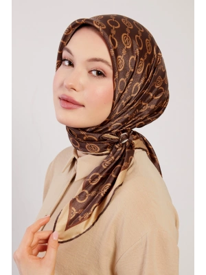 Levidor Kristal Eşarp Zincir Desen Acı Kahve