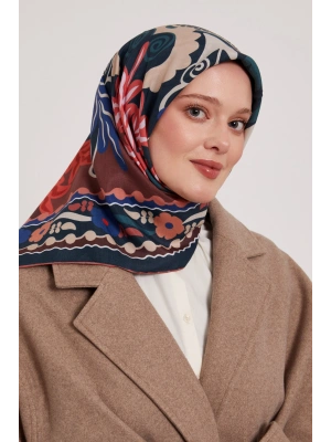 Levidor Royal Eşarp Etnik Desen Siyah Bordo