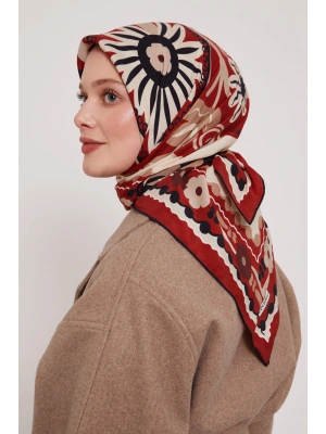 Levidor Royal Eşarp Etnik Desen Kırmızı