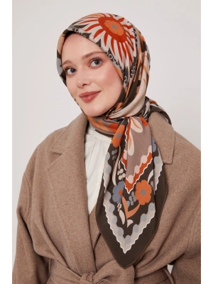 Levidor Royal Eşarp Etnik Desen Kahve