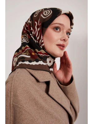 Levidor Royal Eşarp Etnik Desen Acı Kahve