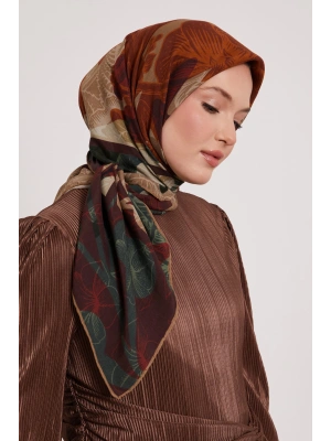 Levidor Royal Eşarp Yaprak Desen Bordo