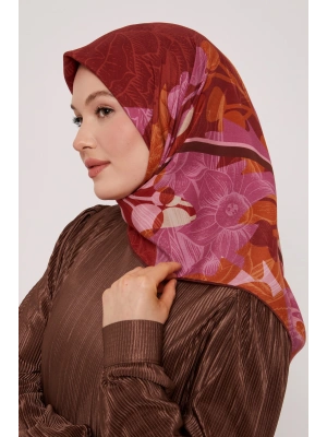 Levidor Royal Eşarp Yaprak Desen Gülkurusu