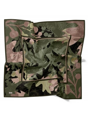 Levidor Royal Eşarp Yaprak Desen Haki