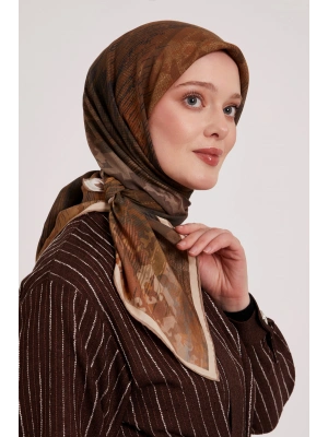 Levidor Royal Eşarp Batik Desen Sütlü Kahve