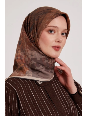 Levidor Royal Eşarp Batik Desen Kahve