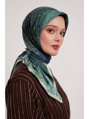 Levidor Royal Eşarp Batik Desen Petrol Mavi