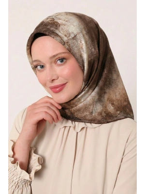 Levidor Tensel Eşarp Batik Desen Acı Kahve