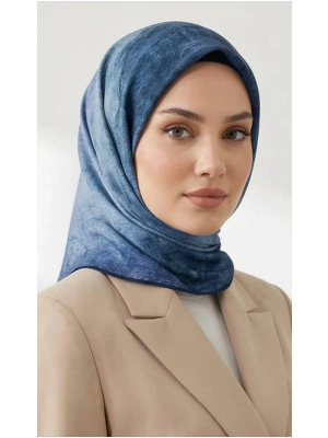 Levidor Tensel Eşarp Batik Desen Saks Mavi