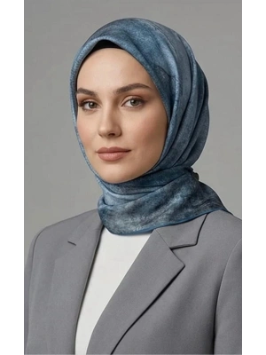 Levidor Tensel Eşarp Batik Desen İndigo Mavi