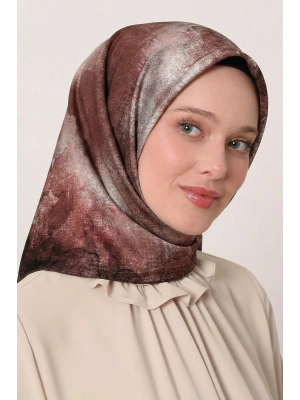 Levidor Tensel Eşarp Batik Desen Siyah Bordo