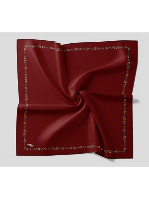 Bonjela Soft Eşarp Minimal Çiçek Desen Bordo