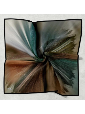 Bonjela Soft Eşarp Fırça Desen Siyah Haki