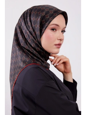 Levidor Kristal Eşarp D6 Siyah Kırmızı