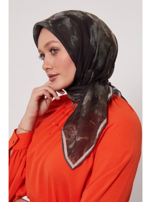 Bonjela Soft Eşarp D2 Çiçek Desen Haki