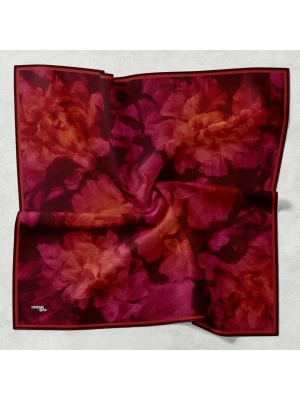Bonjela Soft Eşarp D2 Çiçek Desen Bordo Siyah