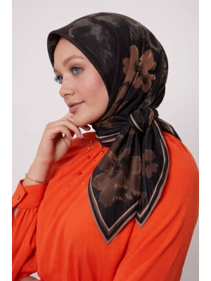 Mismara Organik Pamuk Eşarp D1 Siyah Vizon