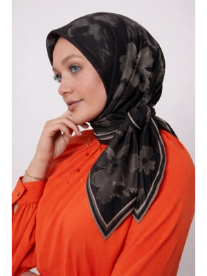 Mismara Organik Pamuk Eşarp D1 Siyah Gri