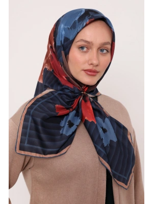 Mismara Organik Pamuk Eşarp D1 Lacivert