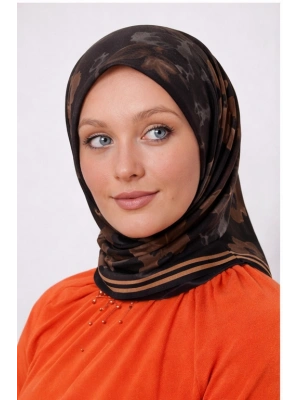 Mismara Organik Pamuk Eşarp D1 Siyah Kahve