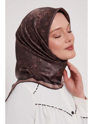 Levidor Kristal Eşarp Bulut Batik Bronz Kahve