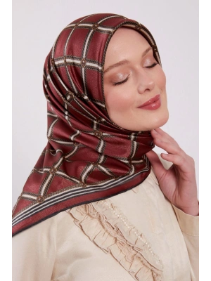 Levidor Kristal Eşarp Baklava Desen Bordo