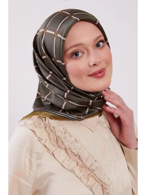 Levidor Kristal Eşarp Baklava Desen Haki