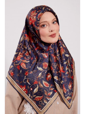 Levidor Kristal Eşarp Lalezar Desen Lacivert