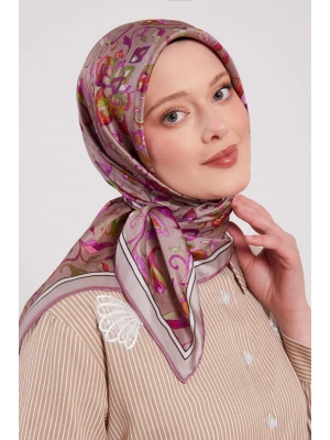 Levidor Kristal Eşarp Lalezar Desen Pudra Vizon