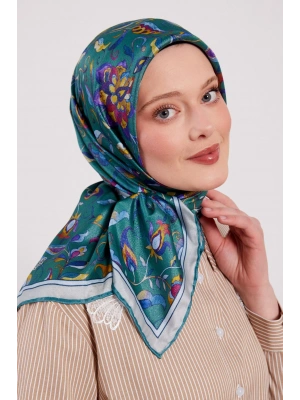 Levidor Kristal Eşarp Lalezar Desen Zümrüt