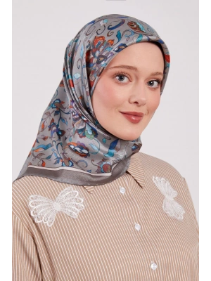 Levidor Kristal Eşarp Lalezar Desen Gri