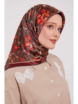 Levidor Kristal Eşarp Lalezar Desen Bordo