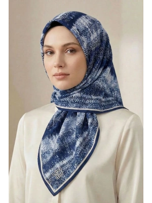 Levidor Kristal Eşarp Dalga Desen Lacivert