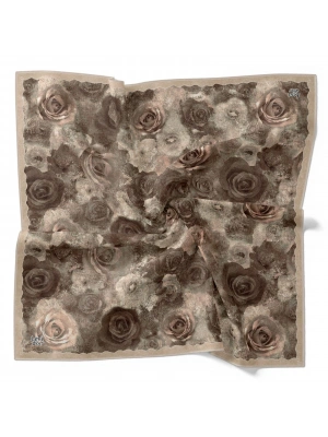 Levidor Kristal Eşarp Gül Desen Bej