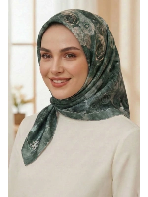 Levidor Kristal Eşarp Gül Desen Zümrüt
