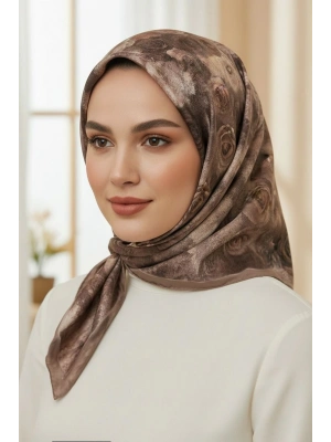 Levidor Kristal Eşarp Gül Desen Vizon