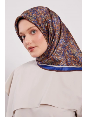 Levidor Kristal Eşarp Etnik Desen 2 Kahve Saks